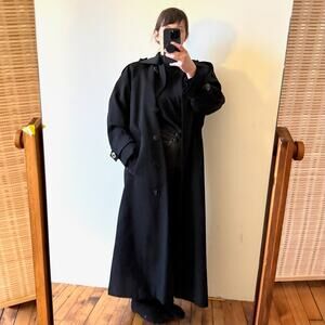 Vintage 90's LINDA ALLARD For ELLEN TRACY Black Trench Coat